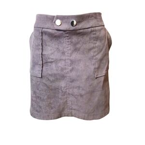INC International Concepts Suede Feel‎ Mini Skirt New Charcoal Color Size Large